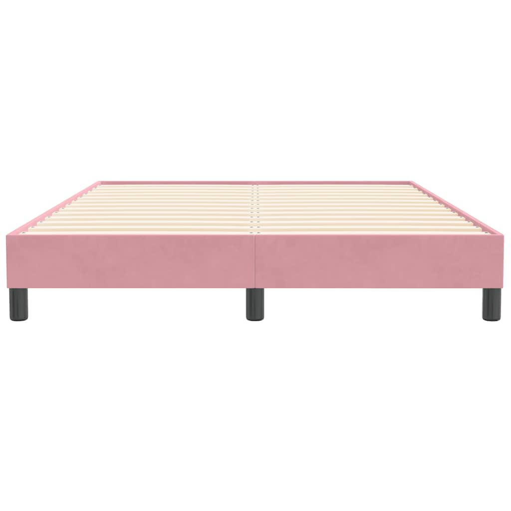 Ramsäng Utan Madrass Rosa 160X210 Cm Sammet