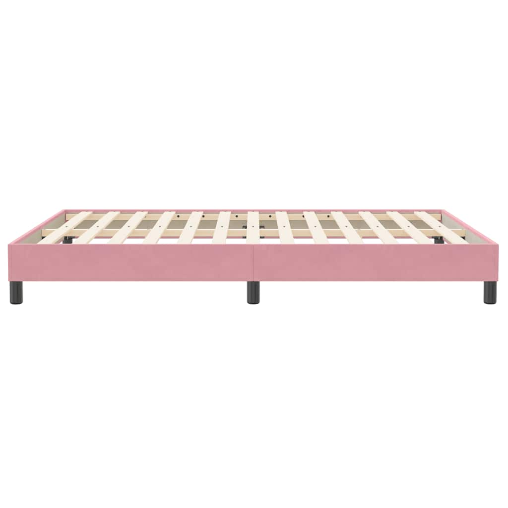 Ramsäng Utan Madrass Rosa 160X210 Cm Sammet