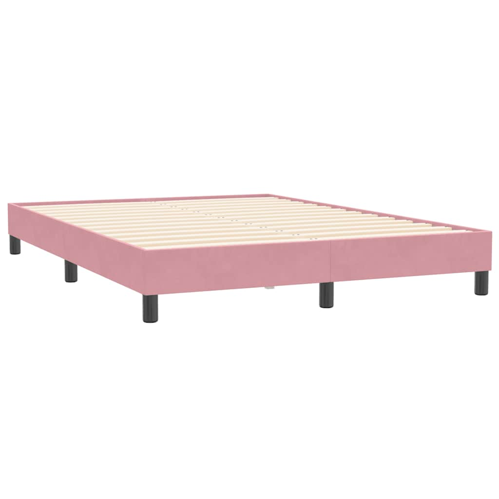 Ramsäng Utan Madrass Rosa 160X210 Cm Sammet